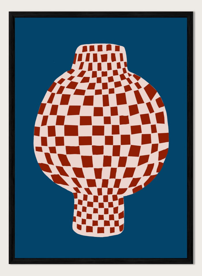 The Art Concept - Optical Checkered Vase Art Print_Sugar & Canvas_The Art Concept