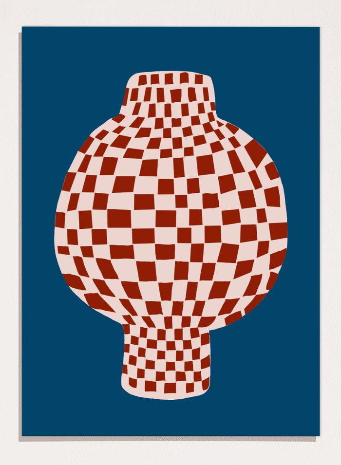 The Art Concept - Optical Checkered Vase Art Print_Sugar & Canvas_The Art Concept
