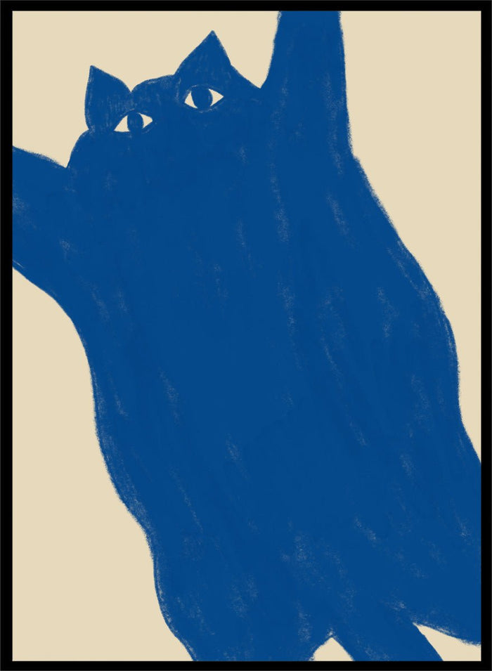 The Art Concept - Playful Blue Cat Art Print_Sugar & Canvas_The Art Concept