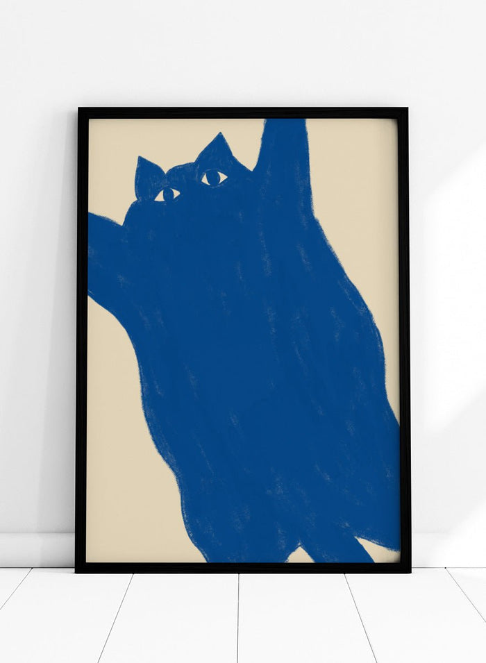 The Art Concept - Playful Blue Cat Art Print_Sugar & Canvas_The Art Concept