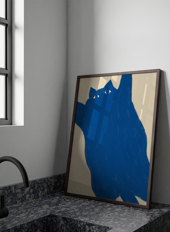 The Art Concept - Playful Blue Cat Art Print_Sugar & Canvas_The Art Concept