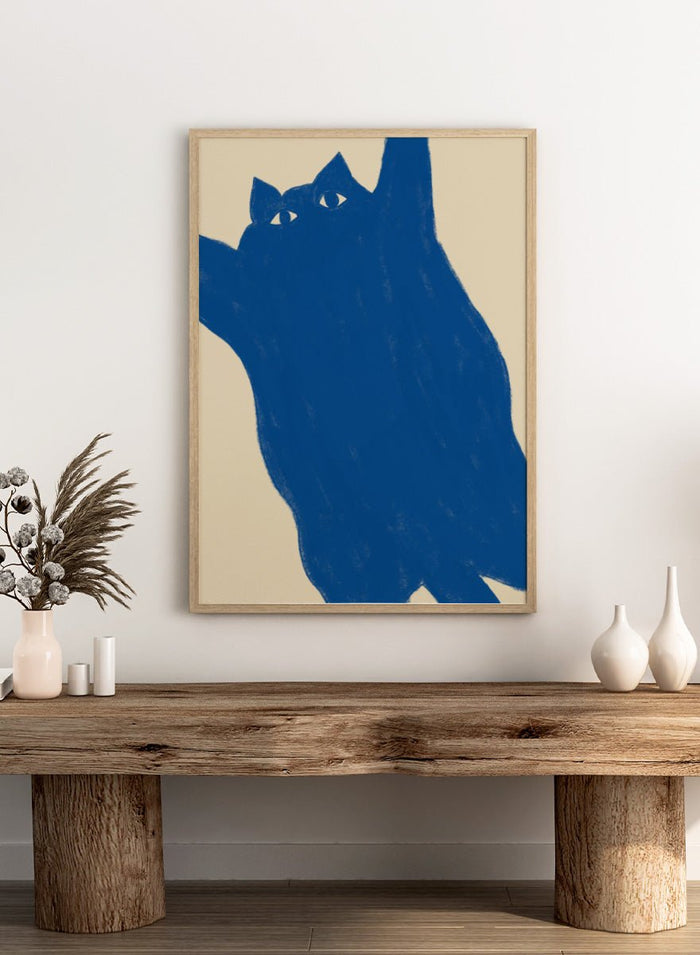 The Art Concept - Playful Blue Cat Art Print_Sugar & Canvas_The Art Concept
