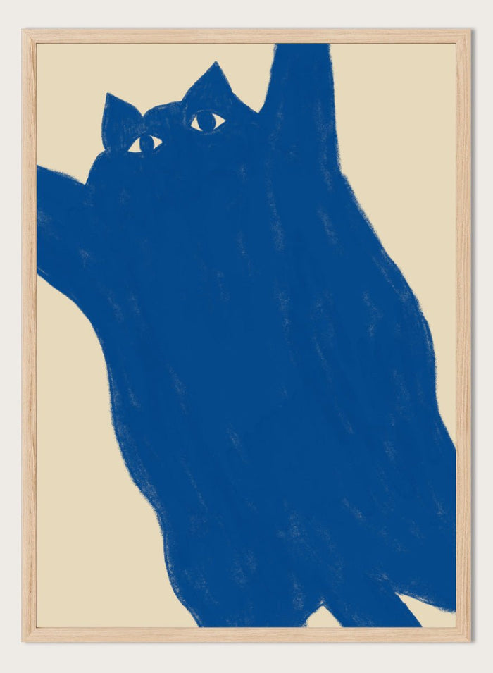 The Art Concept - Playful Blue Cat Art Print_Sugar & Canvas_The Art Concept