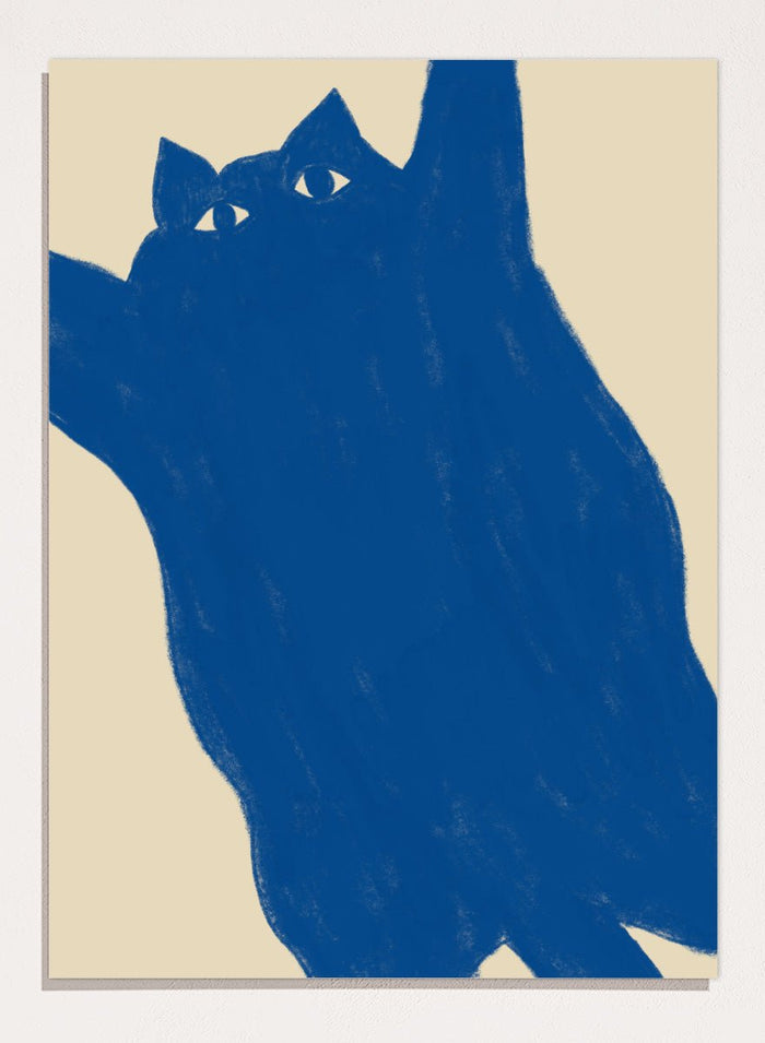 The Art Concept - Playful Blue Cat Art Print_Sugar & Canvas_The Art Concept