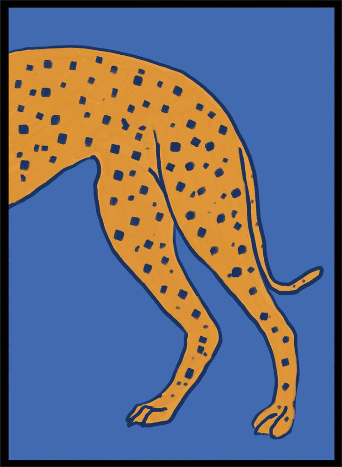 The Art Concept - Spotted Cheetah on Blue Art Print_Sugar & Canvas_The Art Concept