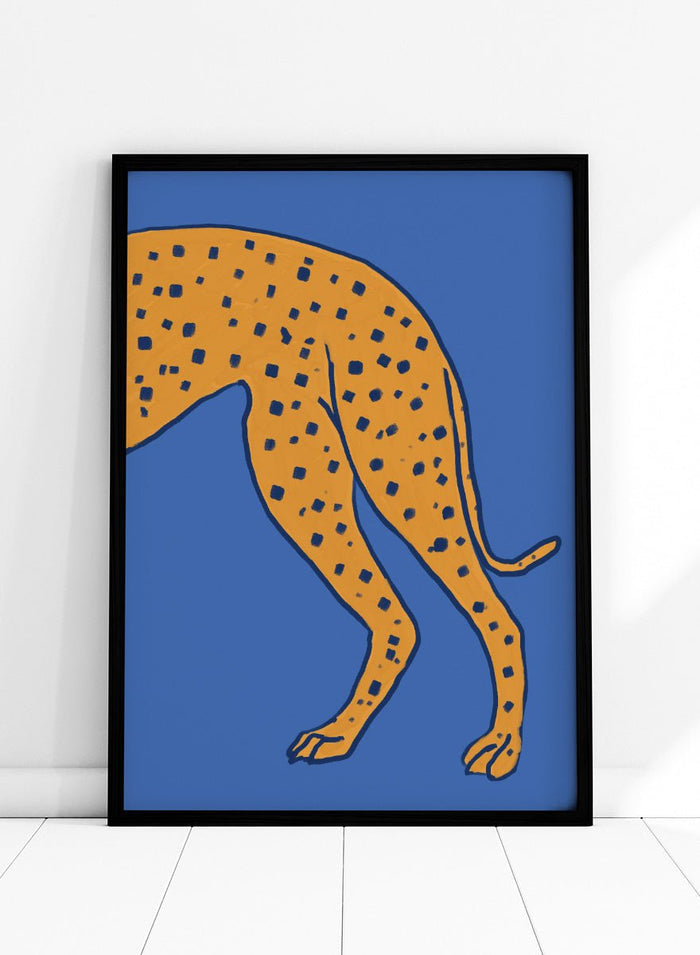 The Art Concept - Spotted Cheetah on Blue Art Print_Sugar & Canvas_The Art Concept