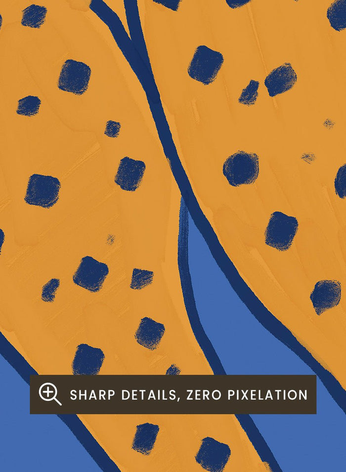 The Art Concept - Spotted Cheetah on Blue Art Print_Sugar & Canvas_The Art Concept