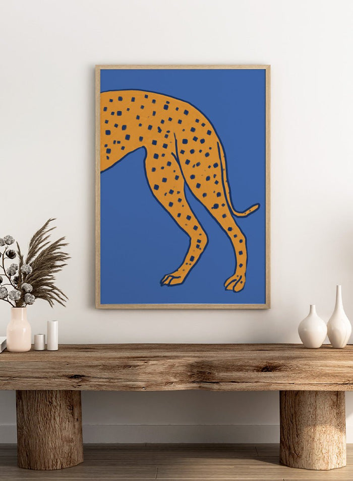 The Art Concept - Spotted Cheetah on Blue Art Print_Sugar & Canvas_The Art Concept