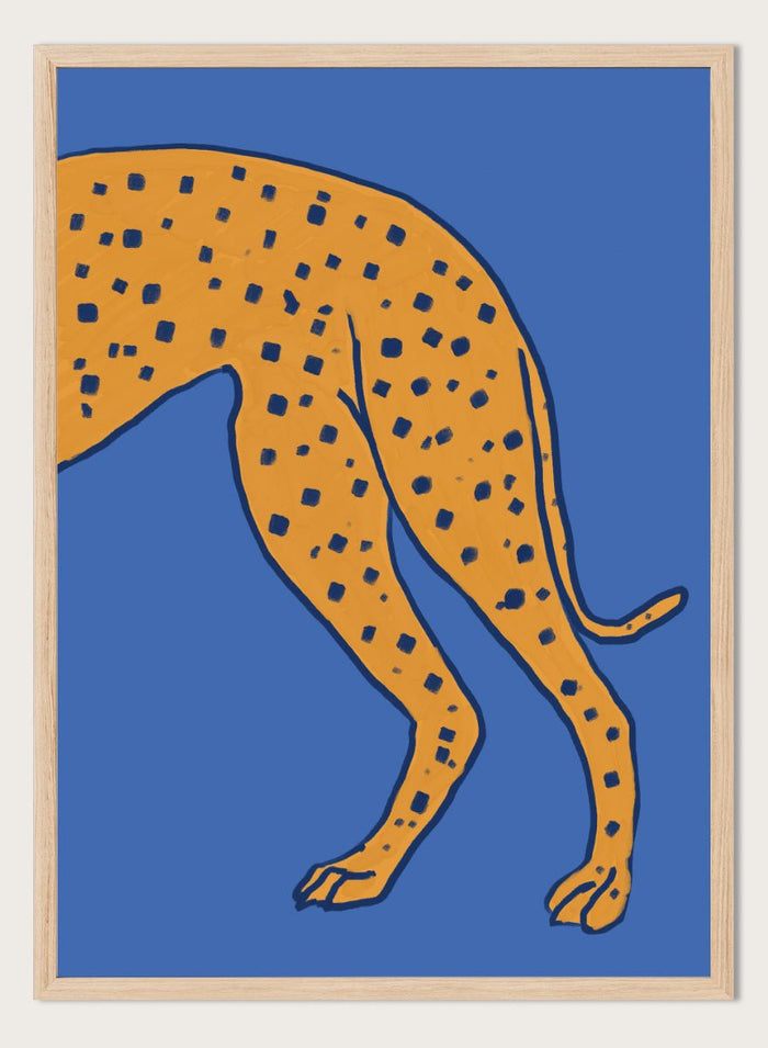 The Art Concept - Spotted Cheetah on Blue Art Print_Sugar & Canvas_The Art Concept