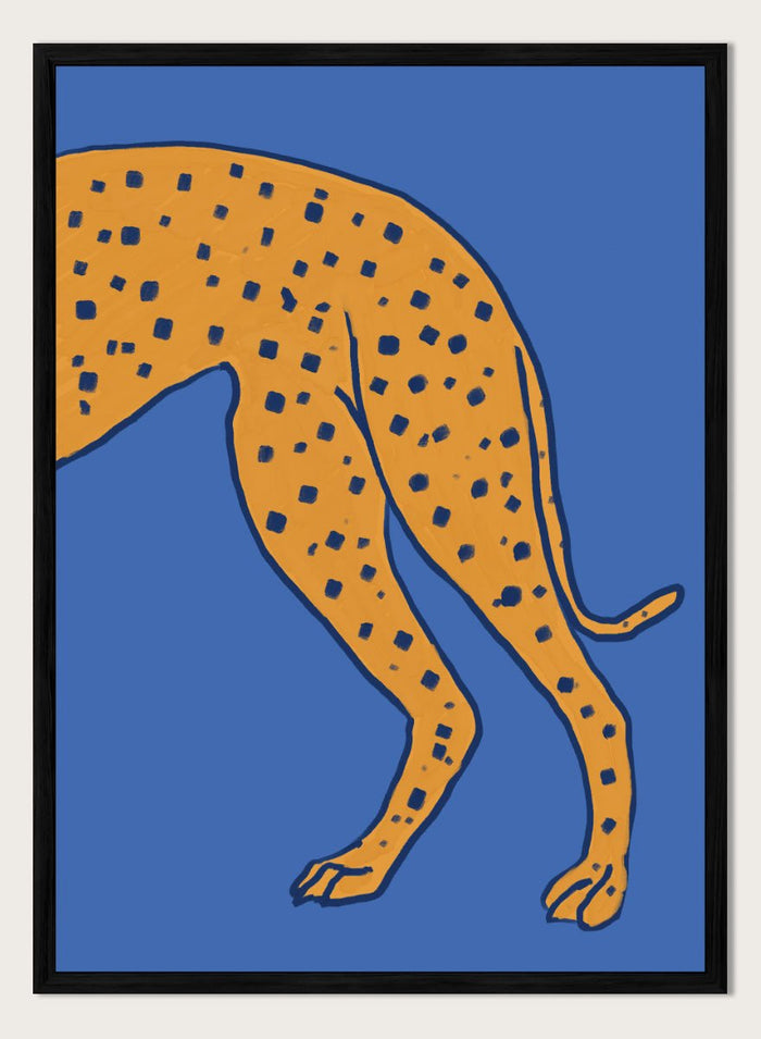 The Art Concept - Spotted Cheetah on Blue Art Print_Sugar & Canvas_The Art Concept