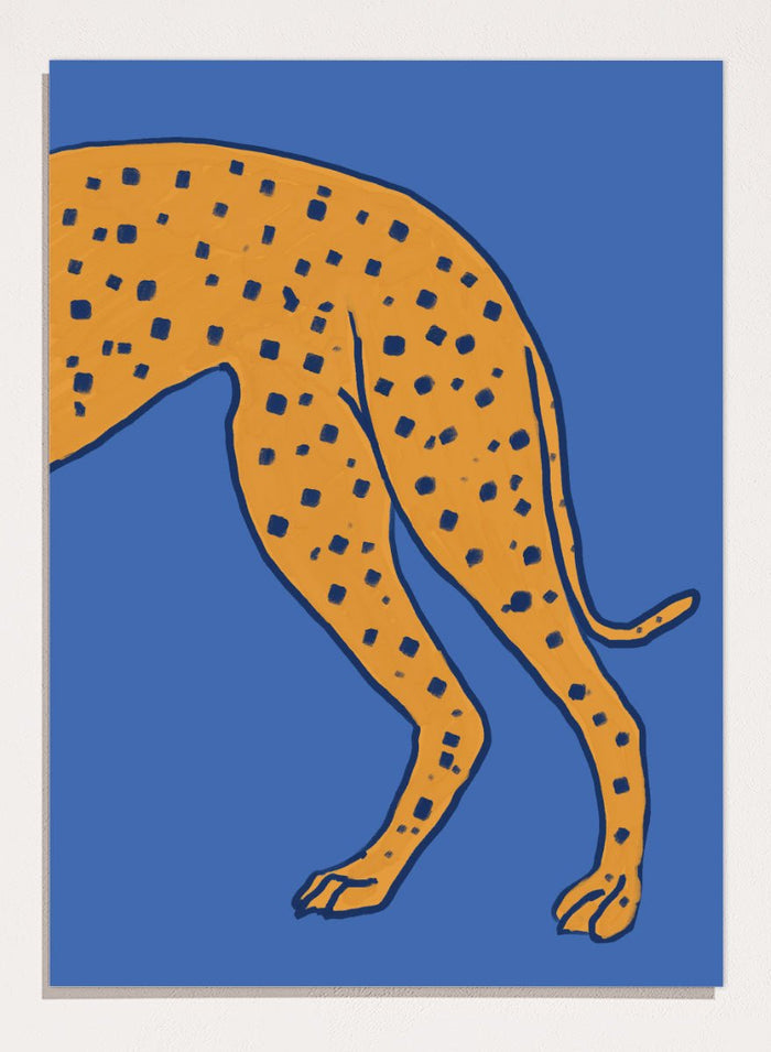 The Art Concept - Spotted Cheetah on Blue Art Print_Sugar & Canvas_The Art Concept