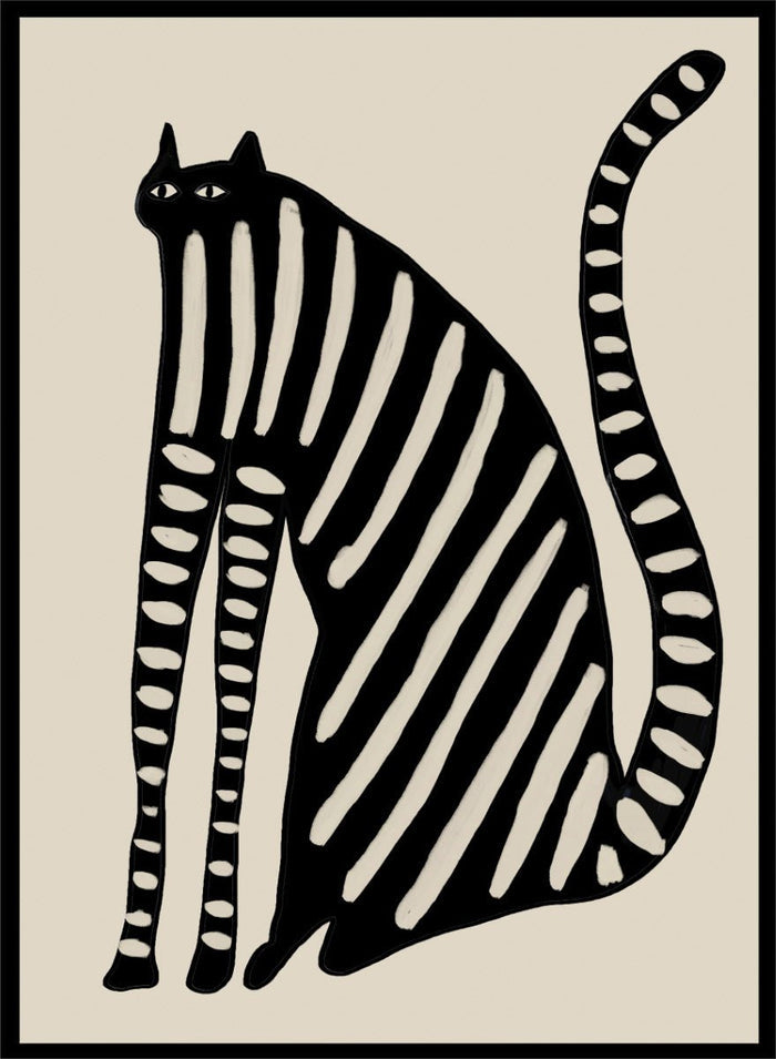 The Art Concept - Striped Black Cat Art Print_Sugar & Canvas_The Art Concept