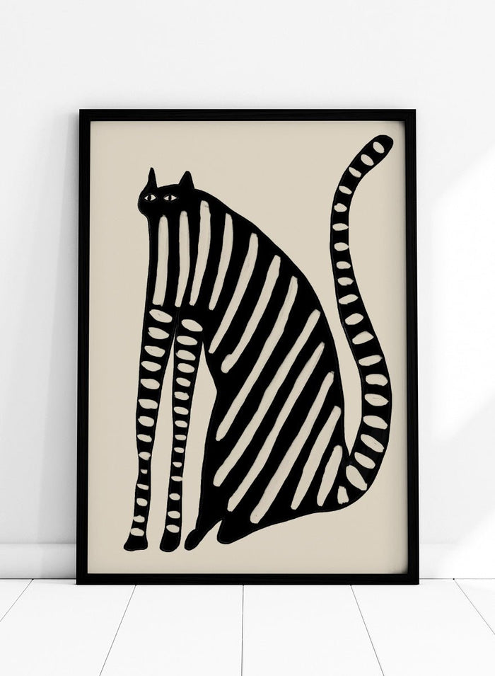 The Art Concept - Striped Black Cat Art Print_Sugar & Canvas_The Art Concept