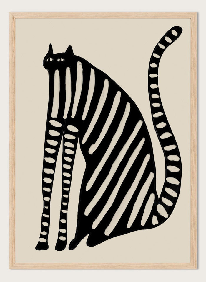 The Art Concept - Striped Black Cat Art Print_Sugar & Canvas_The Art Concept