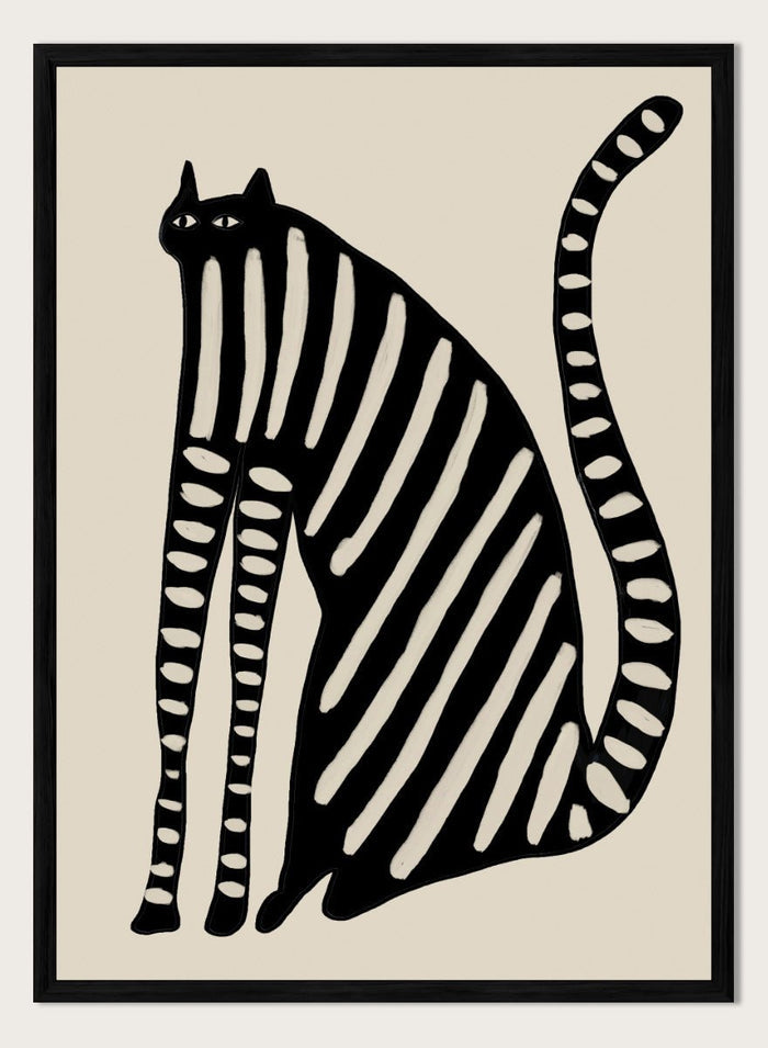 The Art Concept - Striped Black Cat Art Print_Sugar & Canvas_The Art Concept
