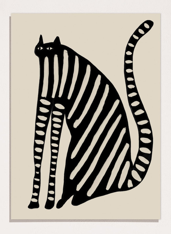 The Art Concept - Striped Black Cat Art Print_Sugar & Canvas_The Art Concept