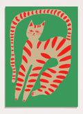 The Art Concept - Striped Cat Stretching Art Print_Sugar & Canvas_The Art Concept