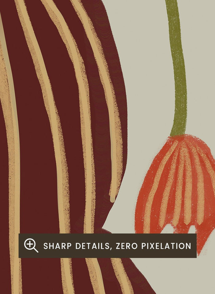 The Art Concept - Striped Vase Drooping Flowers Art Print_Sugar & Canvas_The Art Concept