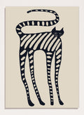 The Art Concept - Striped Whimsical Cat Art Print_Sugar & Canvas_The Art Concept