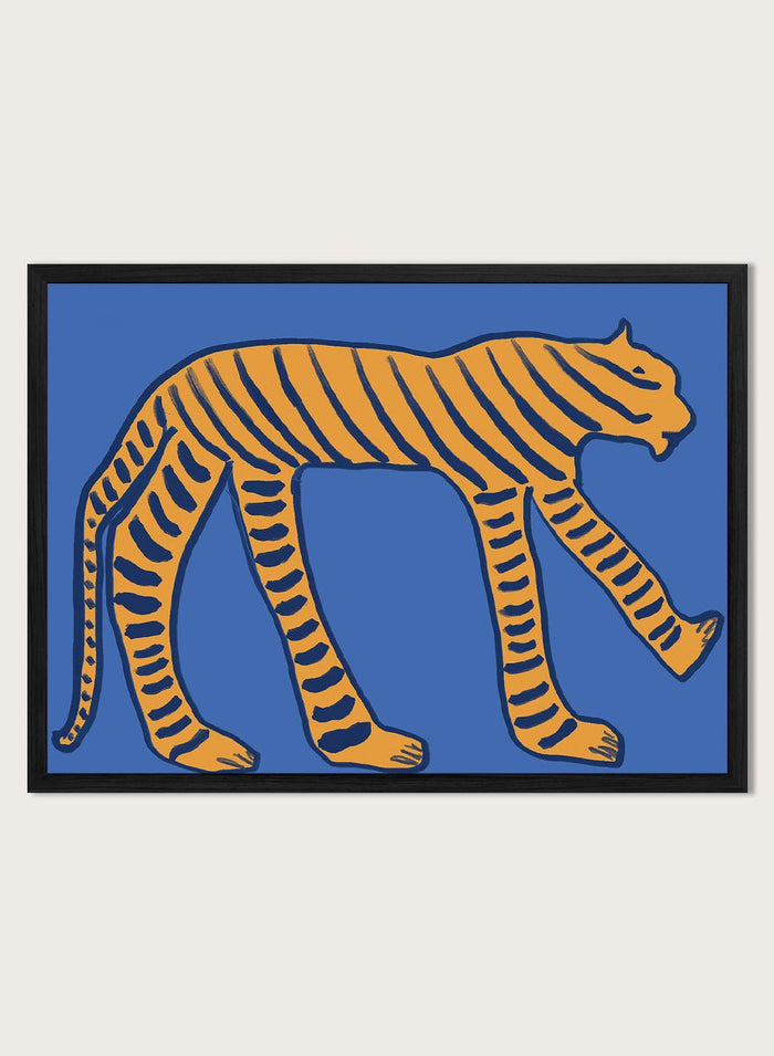 The Art Concept - Stylized Blue Tiger Art Print_Sugar & Canvas_The Art Concept