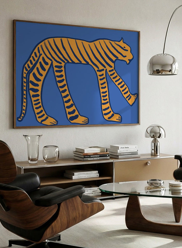 The Art Concept - Stylized Blue Tiger Art Print_Sugar & Canvas_The Art Concept