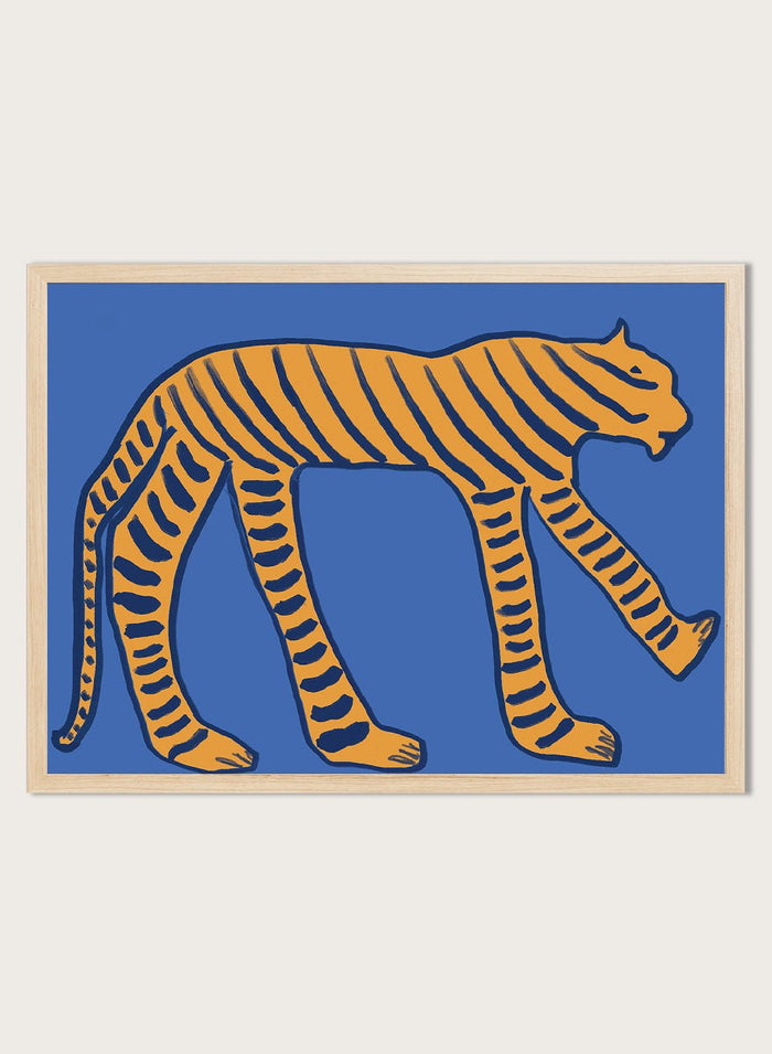 The Art Concept - Stylized Blue Tiger Art Print_Sugar & Canvas_The Art Concept