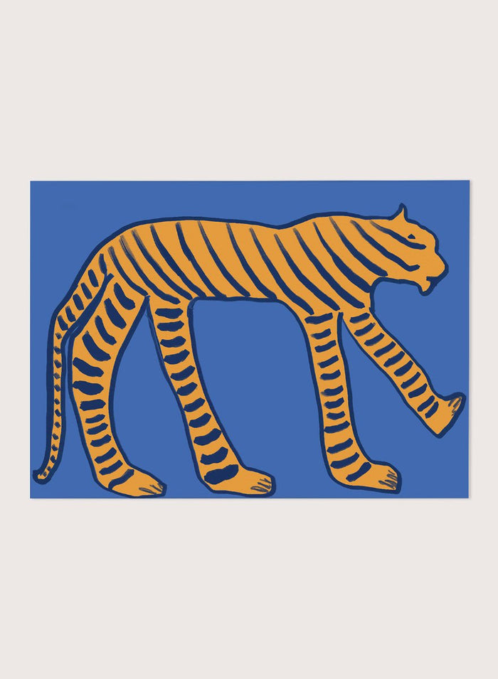 The Art Concept - Stylized Blue Tiger Art Print_Sugar & Canvas_The Art Concept