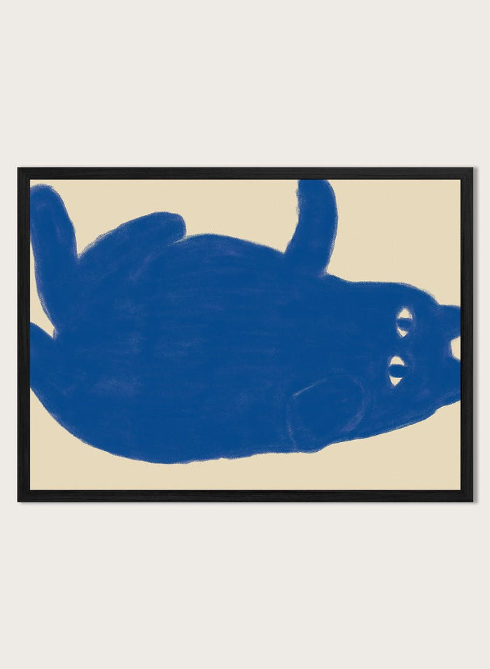 The Art Concept - Whimsical Blue Cat Art Print_Sugar & Canvas_The Art Concept