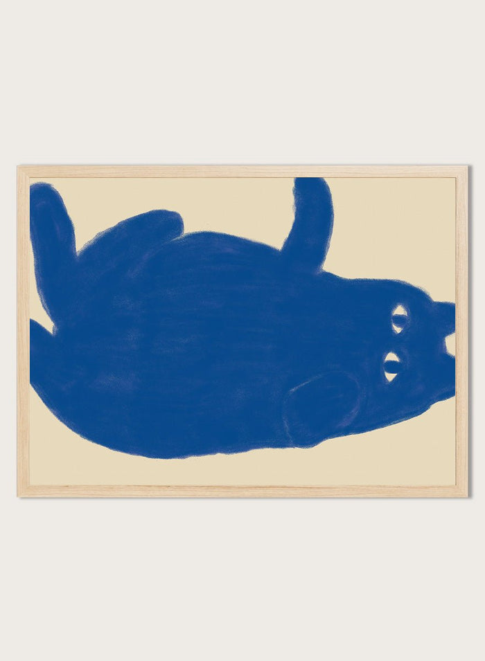 The Art Concept - Whimsical Blue Cat Art Print_Sugar & Canvas_The Art Concept