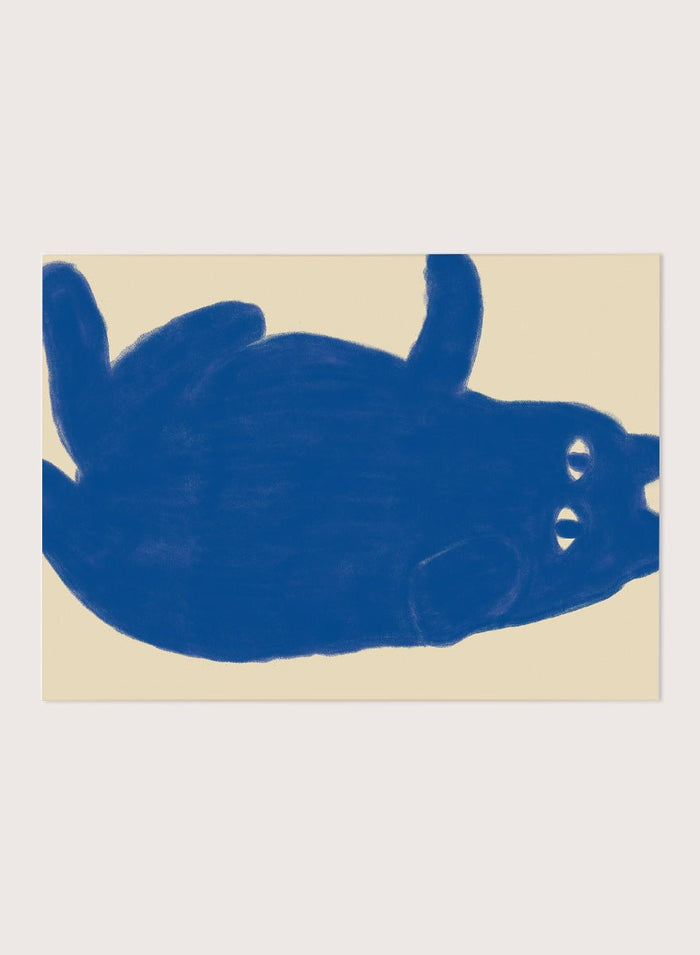 The Art Concept - Whimsical Blue Cat Art Print_Sugar & Canvas_The Art Concept