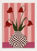 The Art Concept - Whimsical Flowers Checkered Vase Art Print_Sugar & Canvas_The Art Concept