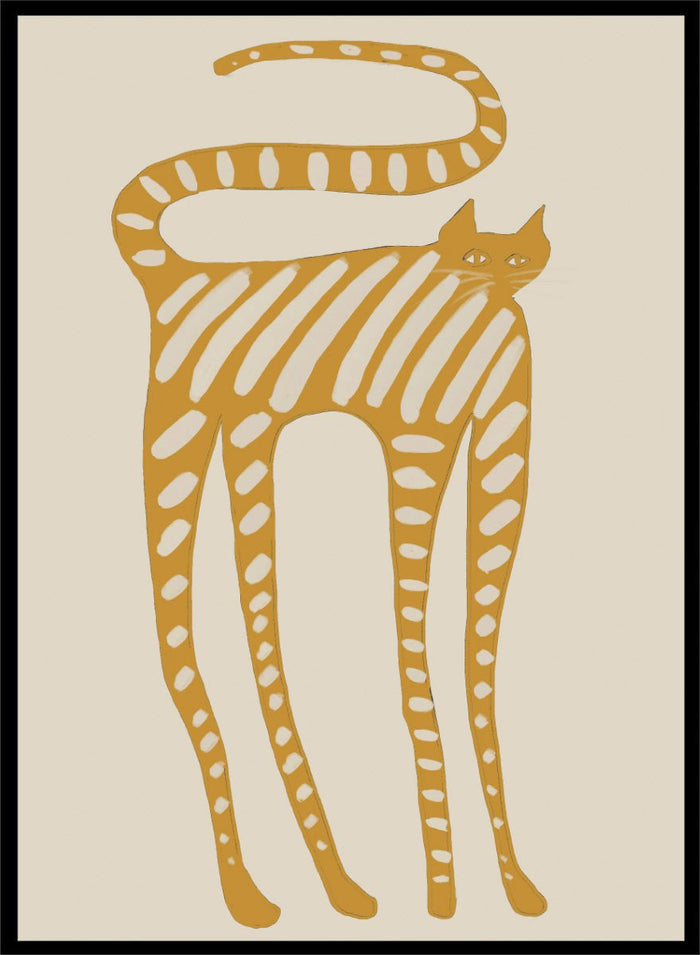 The Art Concept - Whimsical Striped Cat Art Print_Sugar & Canvas_The Art Concept