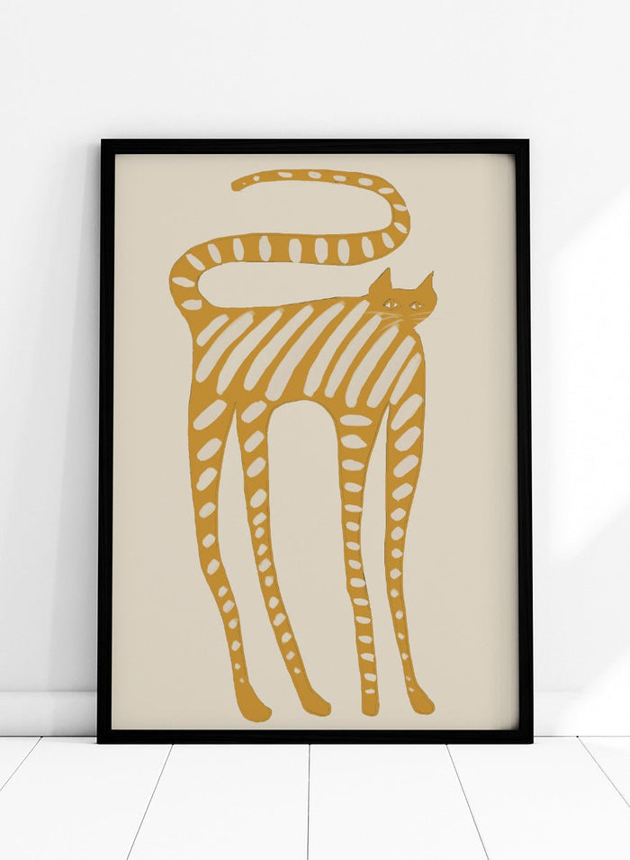 The Art Concept - Whimsical Striped Cat Art Print_Sugar & Canvas_The Art Concept