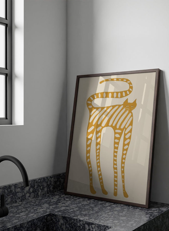 The Art Concept - Whimsical Striped Cat Art Print_Sugar & Canvas_The Art Concept