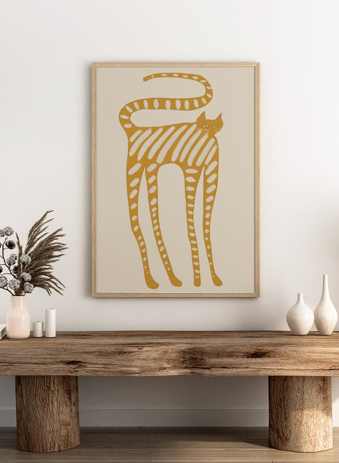 The Art Concept - Whimsical Striped Cat Art Print_Sugar & Canvas_The Art Concept