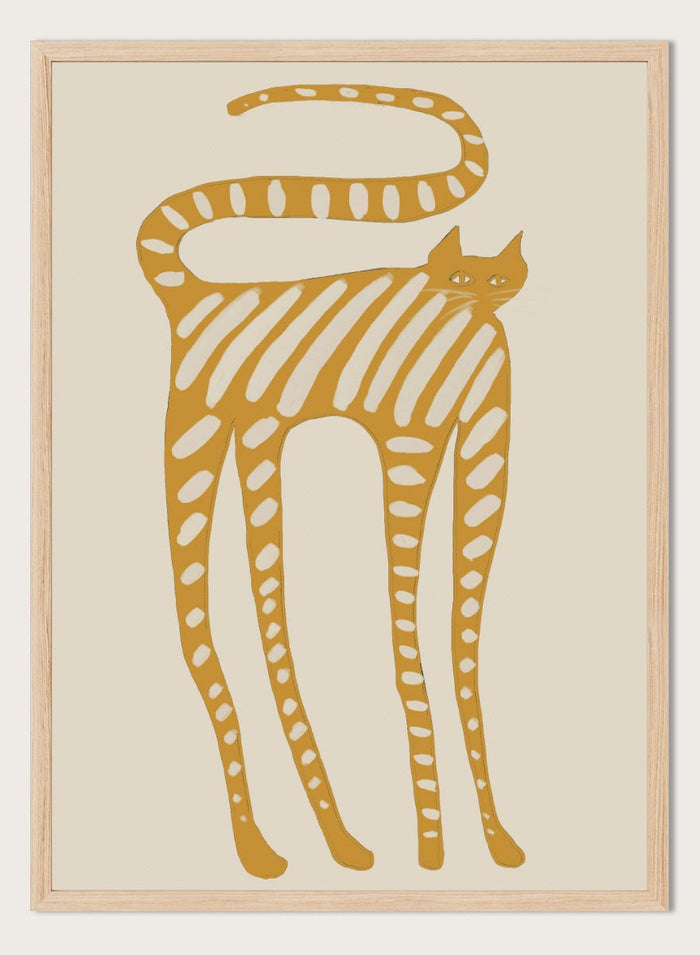 The Art Concept - Whimsical Striped Cat Art Print_Sugar & Canvas_The Art Concept