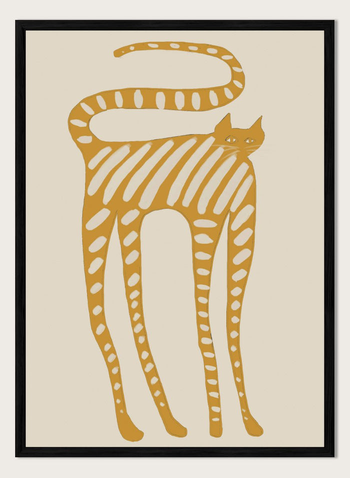 The Art Concept - Whimsical Striped Cat Art Print_Sugar & Canvas_The Art Concept