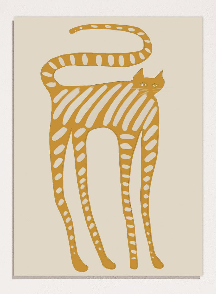 The Art Concept - Whimsical Striped Cat Art Print_Sugar & Canvas_The Art Concept