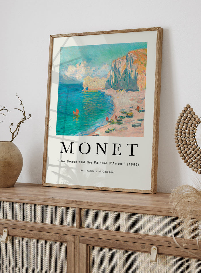 The Beach and the Falaise d'Amont by Monet Print