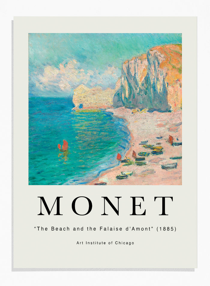 The Beach and the Falaise d'Amont by Monet Print