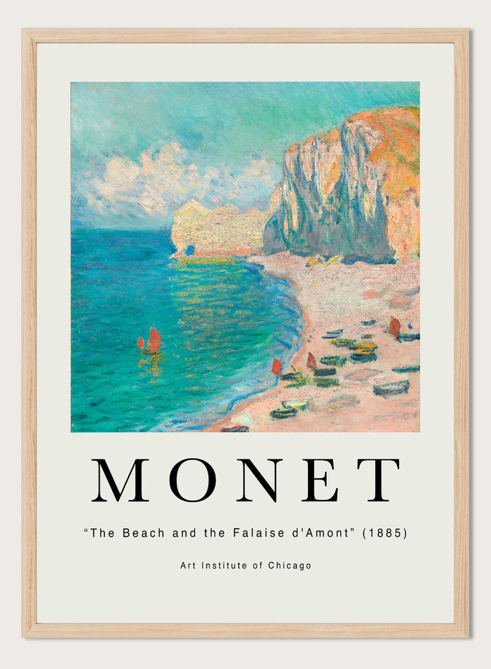 The Beach and the Falaise d'Amont by Monet Print