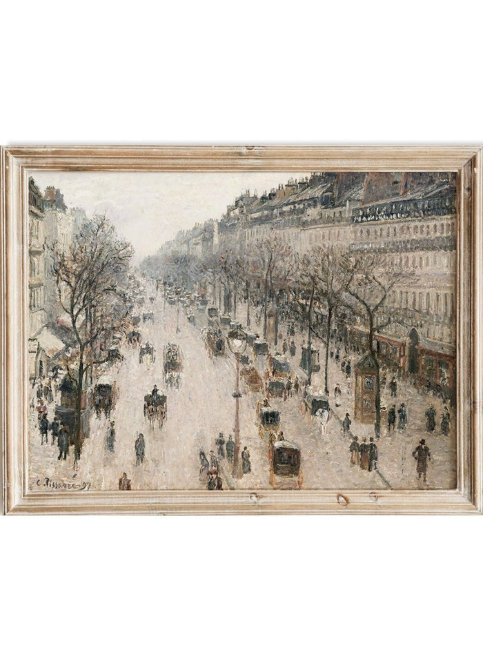 "The Boulevard Montmartre on a Winter Morning" Art Print_Sugar & Canvas_Camille Pissarro