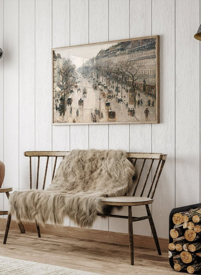"The Boulevard Montmartre on a Winter Morning" Art Print_Sugar & Canvas_Camille Pissarro