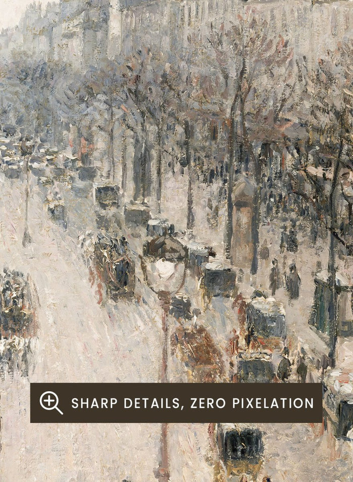 "The Boulevard Montmartre on a Winter Morning" Art Print_Sugar & Canvas_Camille Pissarro