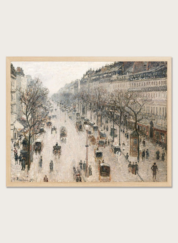 "The Boulevard Montmartre on a Winter Morning" Art Print_Sugar & Canvas_Camille Pissarro