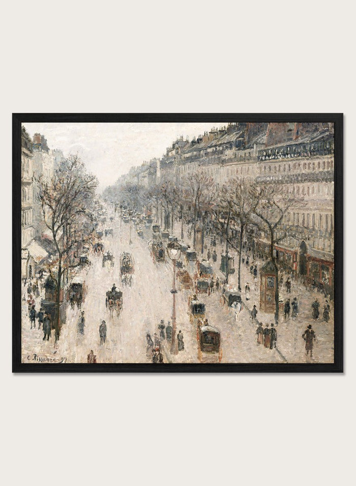 "The Boulevard Montmartre on a Winter Morning" Art Print_Sugar & Canvas_Camille Pissarro