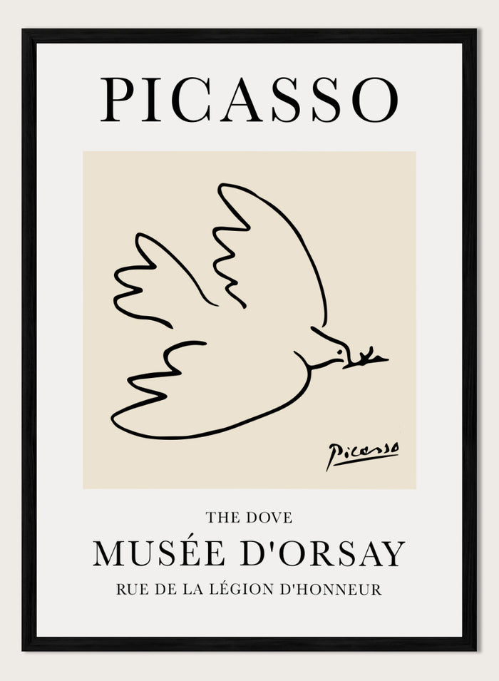 Inspired by Pablo Picasso's Artwork Dove of Peace 1949 (L'art et la paix), this signed lithograph wall art print showcases an illustration of dove birds against a colorful background. Featuring abstract one line art graphic, this vintage exhibition poster from Tate Gallery is perfect for any boho, retro, minimalist space.