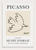 Inspired by Pablo Picasso's Artwork Dove of Peace 1949 (L'art et la paix), this signed lithograph wall art print showcases an illustration of dove birds against a colorful background. Featuring abstract one line art graphic, this vintage exhibition poster from Tate Gallery is perfect for any boho, retro, minimalist space.