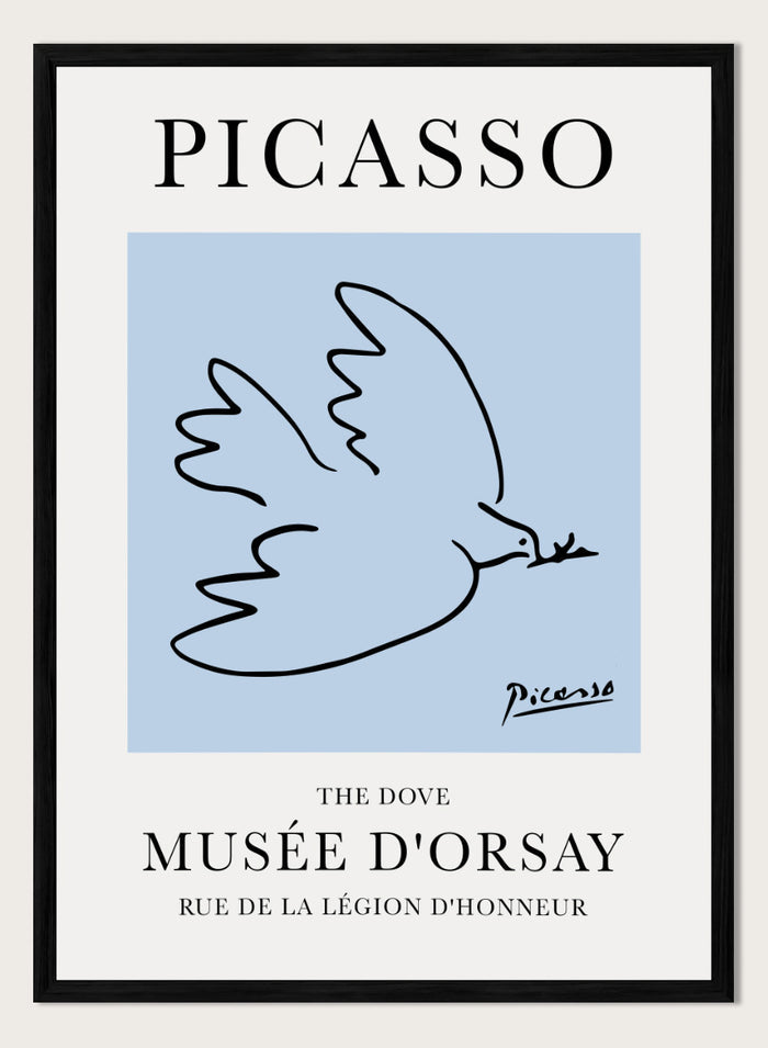 Inspired by Pablo Picasso's Artwork Dove of Peace 1949 (L'art et la paix), this signed lithograph wall art print showcases an illustration of dove birds against a colorful background. Featuring abstract one line art graphic, this vintage exhibition poster from Tate Gallery is perfect for any boho, retro, minimalist space.