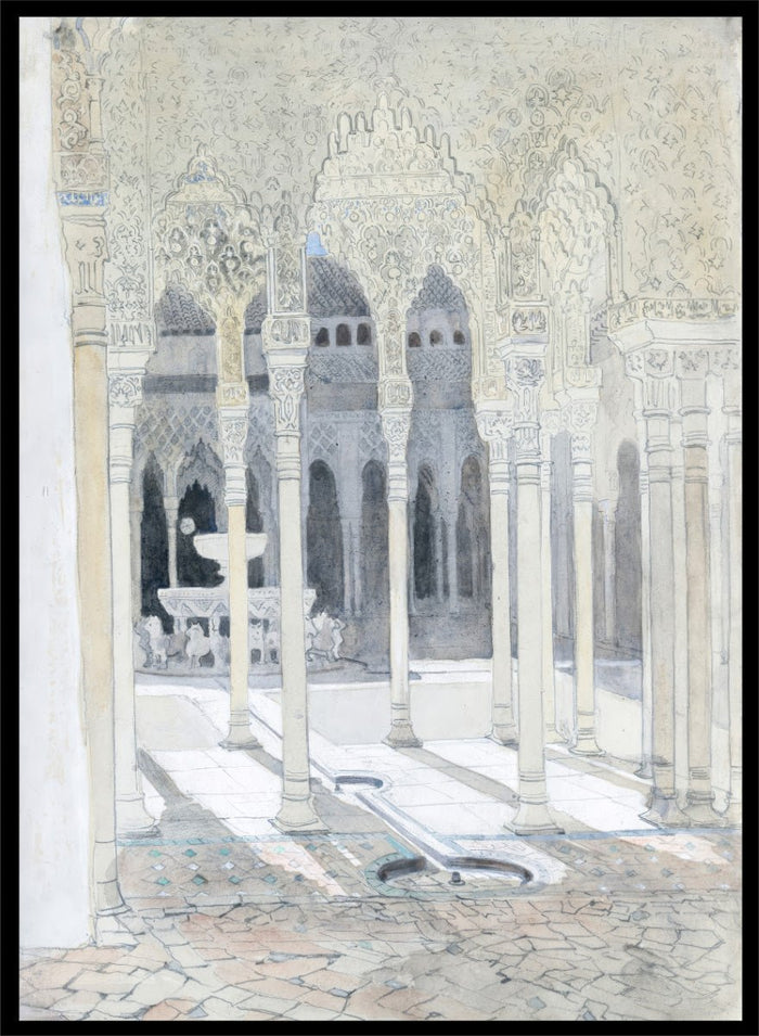 "The Lion Courtyard, the Alhambra, Granada, Spain" Art Print_Sugar & Canvas_Hercules Brabazon Brabazon